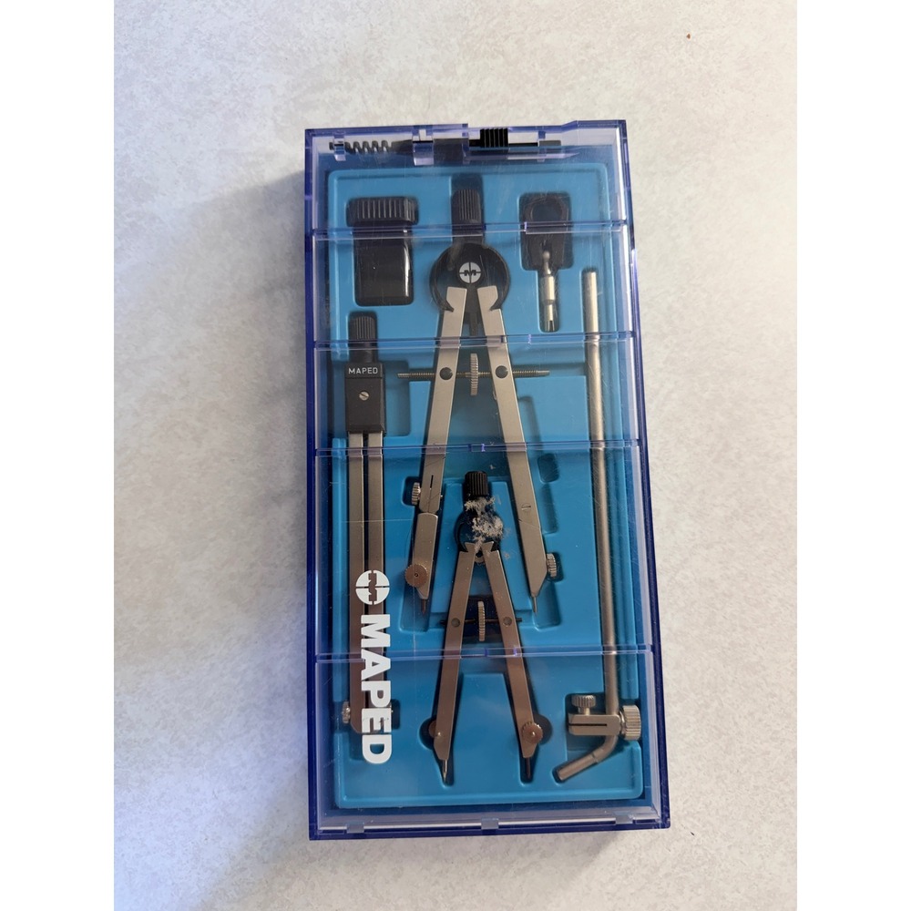 Vintage Maped Drafting Compass Set Made in France Geometry Technical Drawing Kit